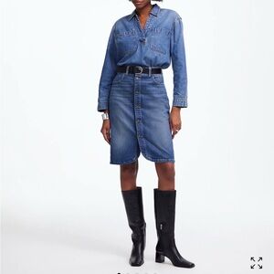 Madewell Denim button front skirt